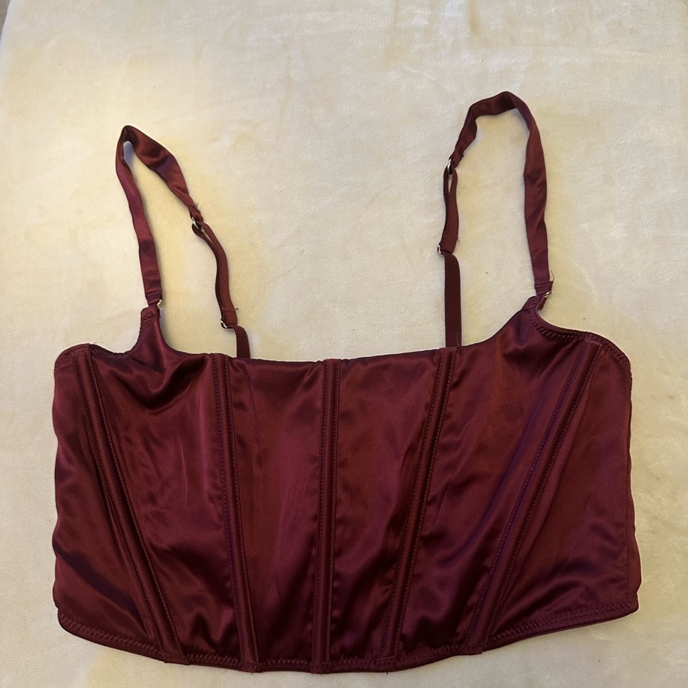 Auden Deep Burgundy Corset Bra